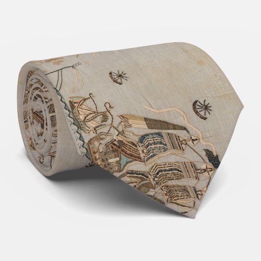 Türkisches Muster Viktorianisch Tan Clipper Ships Krawatte (Gerollt)