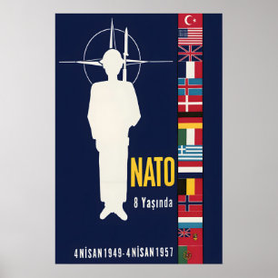 Türkisches NATO-Plakat 8 Jahre Druck Militärarmee Poster