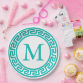 Türkisches Rundschreiben für griechische Schlüssel Pappteller (Party)