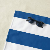 Türkisches Seeblaues weißes gestreiftes Muster Strandtuch (Beispiel)