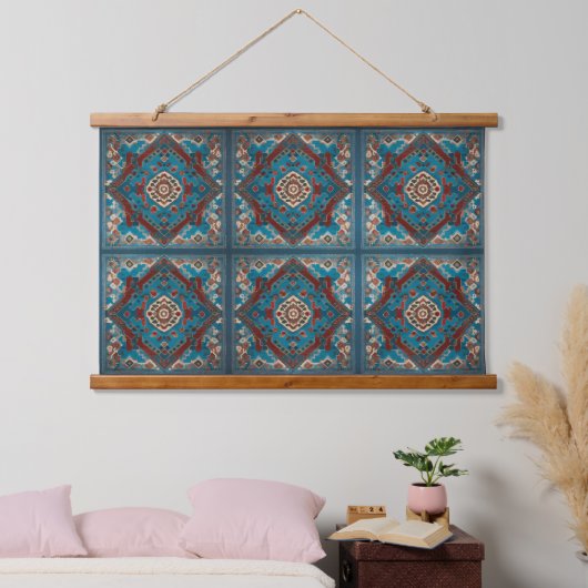 Türkisches Trendy Schöne alte Mustersammlung Wandteppich Mit Holzrahmen (Schlafzimmer)