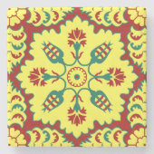 Türkisches Tulpemuster der Osmane im Rot und im Steinuntersetzer (Vorderseite)