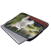 Türkisches weißes Kätzchen Laptopschutzhülle (Vorne Knopf)