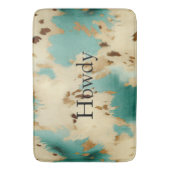 Türkiscreme Gold Südwest Cowhid Badematte (Vorderseite Vertikal)