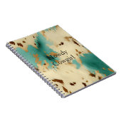 Türkiscreme Gold Südwest Cowhid Notizblock (Rechte Seite)