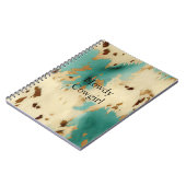 Türkiscreme Gold Südwest Cowhid Notizblock (Linke Seite)