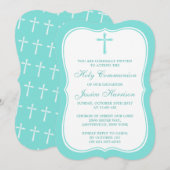 Türkisdurchquerung Heilige Kommunion oder Bestätig Einladung (Vorne/Hinten)