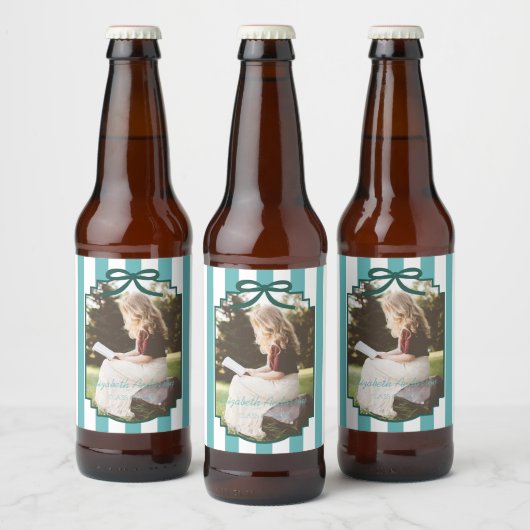 Türkise Abschlussfeier Bierflaschenetikett (Flaschen)