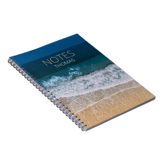 Türkise Blue Ocean Sandy Beach Typografie Notizblock (Rechte Seite)