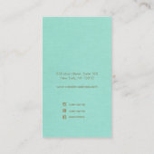 Türkise Blue Script Earring Display Visitenkarte (Rückseite)