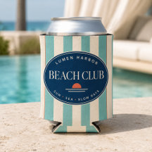 Türkise Cabana-Streifen-Strandclub-Getränkedose-Kü