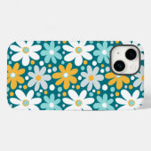 Türkise Daisy Blume | iPhone 14 Case-Mate Hülle (Rückseite (Horizontal))