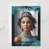 Türkise Dream Pageant Autograph Card QR Code Save The Date (Vorderseite)