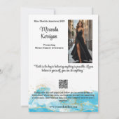 Türkise Dream Pageant Autograph Card QR Code Save The Date (Rückseite)