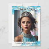 Türkise Dream Pageant Autograph Card QR Code Save The Date (Vorderseite)