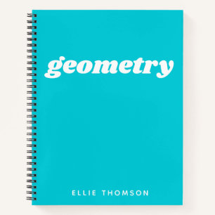 Türkise Geometrie Personalisiertes Mathe-Grafpapie Notizblock
