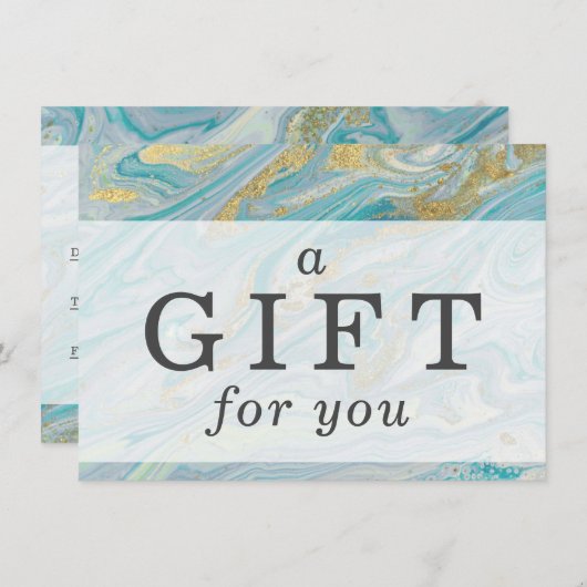 Türkise Gold Agate Stone Geode Certificate Card Einladung (Vorne/Hinten)