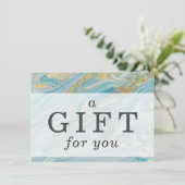 Türkise Gold Agate Stone Geode Certificate Card Einladung (Stehend Vorderseite)