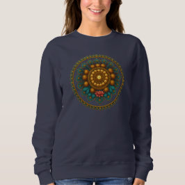 Türkise Gold-Lotos-Mandala -Boho-Fantasie-Grafik Sweatshirt