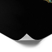 Türkise Gold-Lotus-Mandala-Augen-Kunst - Grafik Poster (Ecke)