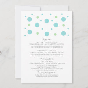 Türkise Grüne Konfetti-Hochzeits-Info-Karte Einladung
