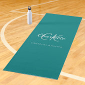 Türkise grüne Monogramm-Initialen Name Yogamatte