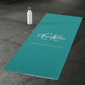 Türkise grüne Monogramm-Initialen Name Yogamatte