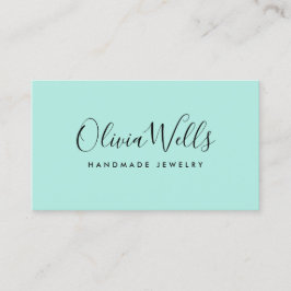 Türkise handgeschriebene Skripte Social Media Icon Visitenkarte
