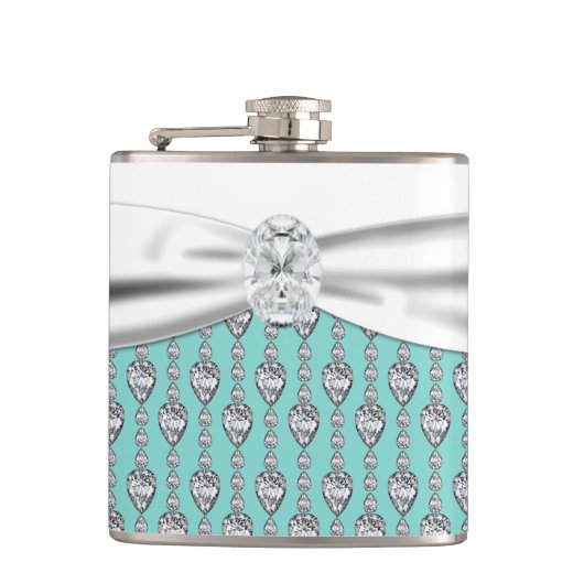 Türkise Hochzeit Flachmann (Vorderseite)