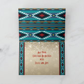 Türkise Kokopelli Urlaubskarte Feiertagskarte (Innenseite)