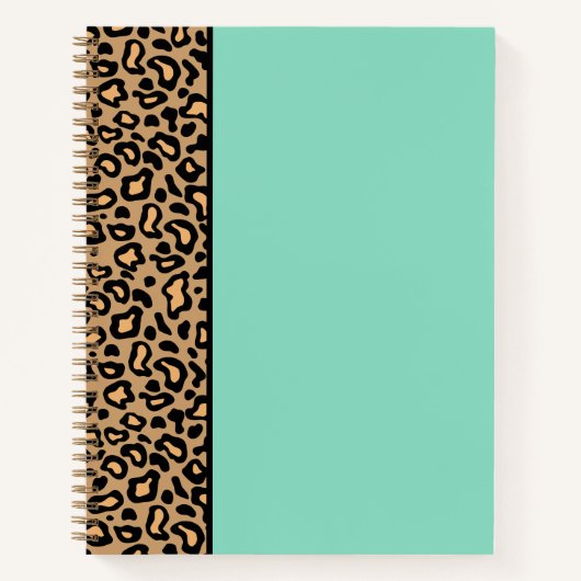 Türkise Leopard Sketchbook-Notebook Notizblock (Vorderseite)