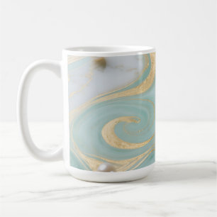 Türkise Marmor Perle Gold Wirbel Kaffeetasse