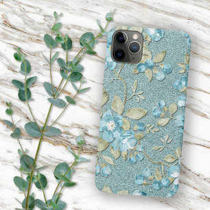 Türkise Meeresgischt Türkisblaue Blumen Wasserfarb Case-Mate iPhone Hülle