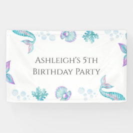 Türkise Mermaid Themed Party Party Banner