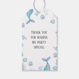 Türkise Mermaid Themed Party Party Geschenkanhänger