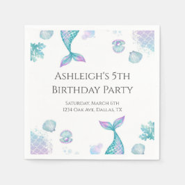 Türkise Mermaid Themed Party Party Serviette