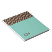 Türkise Monogram School Office Notepad Geschenk Notizblock (angewinkelt)