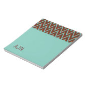 Türkise Monogram School Office Notepad Geschenk Notizblock (Rotiert)