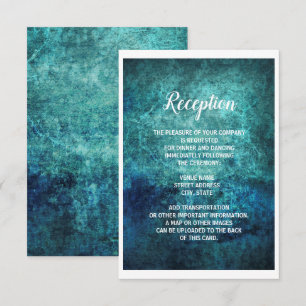 Türkise Navy Blau Grunge Aquarell Hochzeitsempfang Einladung