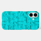 Türkise Notenblätter Case-Mate iPhone Hülle (Rückseite (Horizontal))