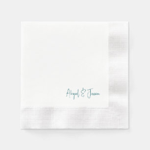 Türkise personalisierte Schrift Namen Hochzeit  Serviette