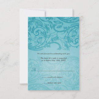 Türkise Pracht Hochzeitsantwort RSVP Karte