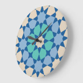 Türkise Ruhepause-Muster Große Wanduhr (Winkel)