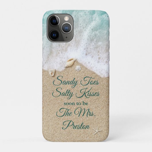 Türkise Sandy Toes Salty Kisses Wedding Case-Mate iPhone Hülle (Rückseite)