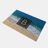 Türkise Sea Florida Sandy Beach Typografie Fußmatte (Schrägansicht)