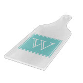 Türkise Square Monogram Cutting Board Schneidebrett (Ecke)
