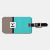 Türkise Taupe Moderne Gepäckanhänger (Vorderseite horizontal)