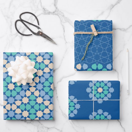Türkise Tranquilität Geschenkpapier Set (Vorderseite)