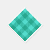 Türkise und Blaugrüne Gingham-Karo-Design Serviette (Ecke)