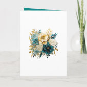Türkise und goldene Blumenhochzeit Programm (Rückseite)